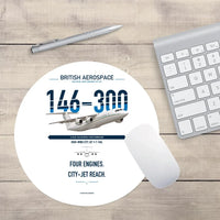 Thumbnail for BAe 146-300 design on white round mouse pad