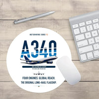 Thumbnail for Airbus A340-300 design on white round mouse pad