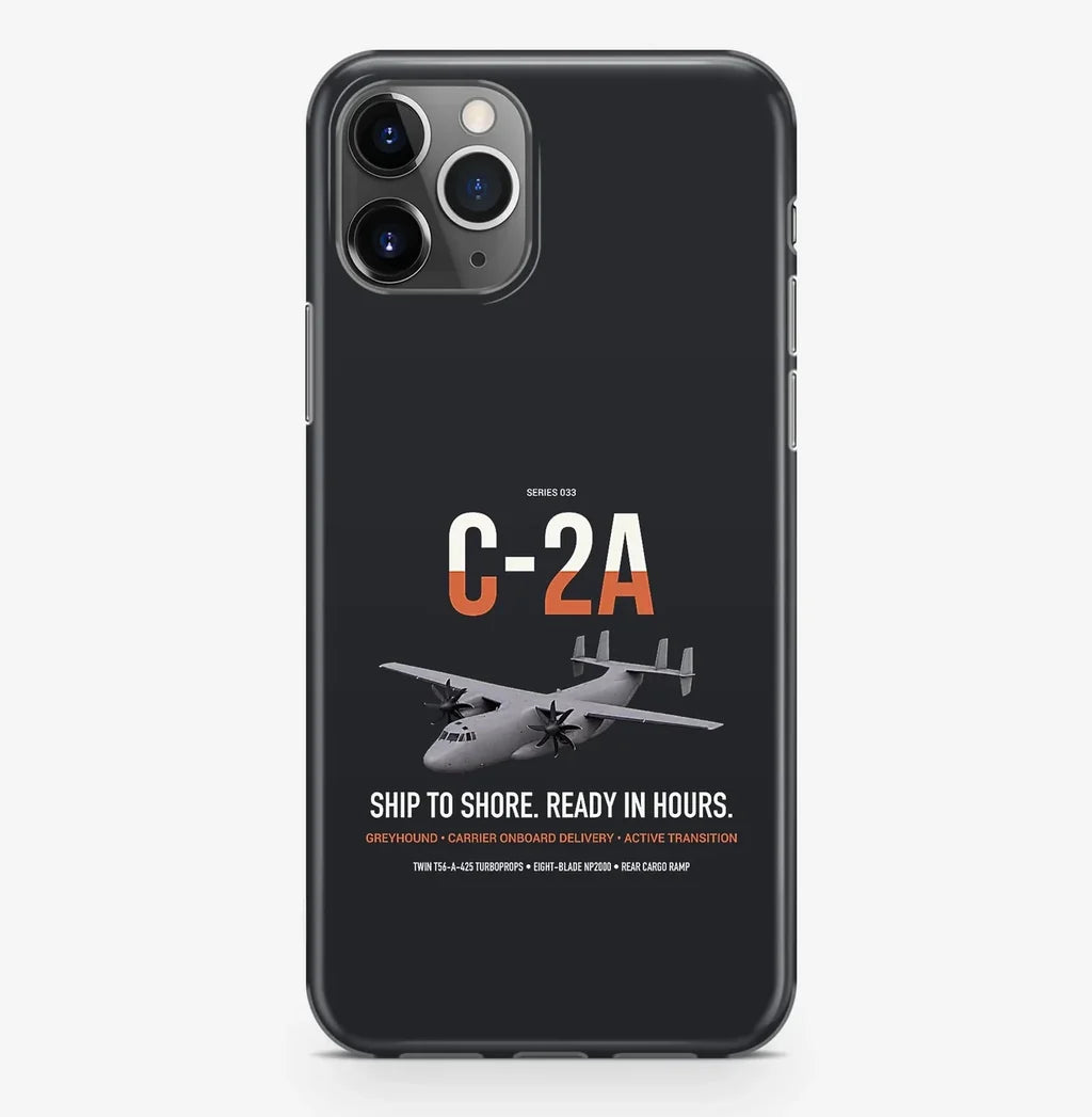 C-2A Greyhound design on black magsafe iphone case, for iPhone Pro Max