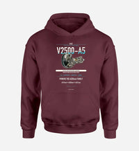 Thumbnail for V2500-A5 design on dark red hoodie single side