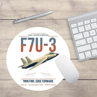Thumbnail for F7U-3 Cutlass design on white round mouse pad
