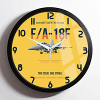 Thumbnail for F-A-18F Super Hornet Block III Two Crew One Strike design on yellow framed wall clock