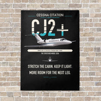 Thumbnail for Cessna Citation CJ2+ vertical canvas print - no frame - black background