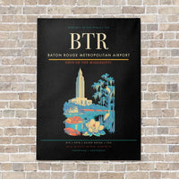 Thumbnail for Baton Rouge Metropolitan Airport BTR - Canvas No Frame - Black