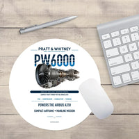 Thumbnail for PW6000 design on white round mouse pad