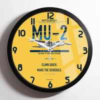 Thumbnail for Mitsubishi MU-2B-60 Marquise design on yellow framed wall clock