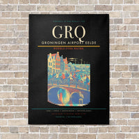 Thumbnail for Groningen Airport Eelde GRQ vertical canvas print - no frame - black background