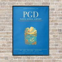 Thumbnail for Punta Gorda Airport PGD - Canvas Framed - Turquoise
