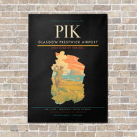 Thumbnail for Glasgow Prestwick Airport PIK vertical canvas print - no frame - black background