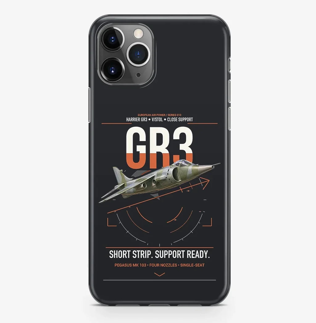 Hawker Siddeley Harrier GR3 design on black magsafe iphone case, for iPhone Pro Max