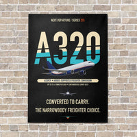 Thumbnail for Airbus A320P2F vertical canvas print - no frame - black background