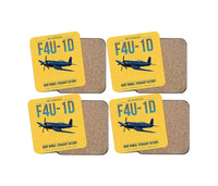 Thumbnail for F4U-1D Corsair design on yellow 4 pieces set coaster