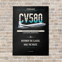 Thumbnail for Convair 580 vertical canvas print - no frame - black background