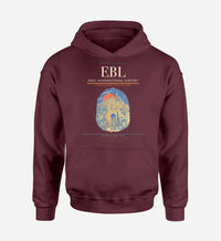 Thumbnail for Erbil International Airport (EBL) design on dark red hoodie single-side print