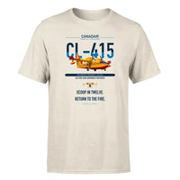 Thumbnail for Canadair CL-415 design on beige t-shirt, single-side print