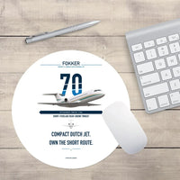 Thumbnail for Fokker 70 design on white round mouse pad