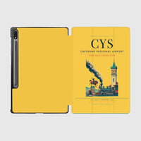 Thumbnail for Cheyenne Regional Airport (CYS) design on yellow samsung tablet tablet case