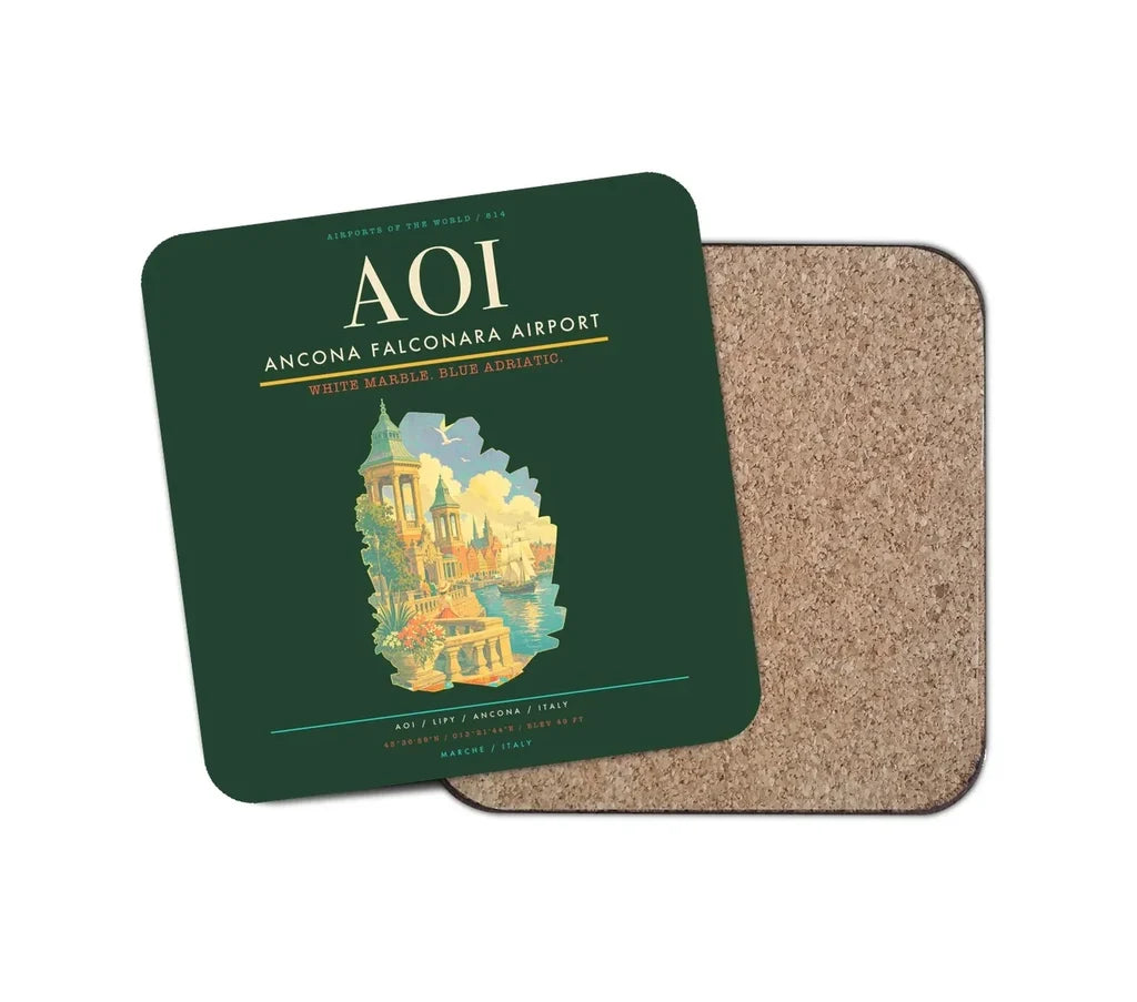 Ancona Falconara Airport AOI Coaster 1-Piece - Dark Green