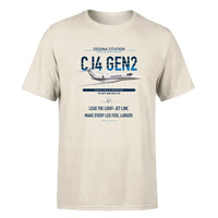 Thumbnail for Cessna Citation CJ4 Gen2 design on beige double-side t-shirt, single-side print