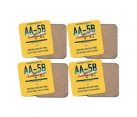 Thumbnail for Grumman American AA-5B Tiger design on yellow 4 pieces set coaster