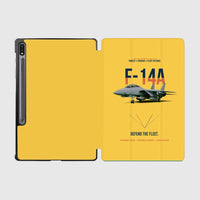 Thumbnail for F-14A Tomcat Defend The Fleet design on yellow samsung tablet tablet case