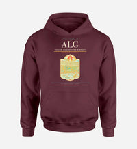 Thumbnail for Houari Boumediene Airport (ALG) design on dark red hoodie single-side print