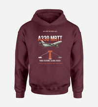 Thumbnail for Airbus A330 MRTT design on dark red double-side hoodie, single-side print