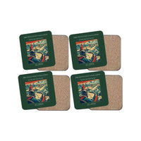 Thumbnail for The Fence Post Navigation - Designed Coasters design on dark green 4-pieces-set