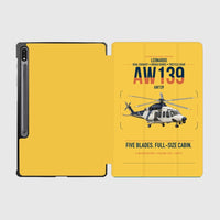 Thumbnail for Leonardo AW139 design on yellow samsung tablet tablet case