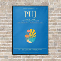 Thumbnail for Punta Cana International Airport PUJ - Canvas Framed - Turquoise