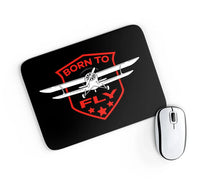 Thumbnail for Born To Fly aviation design on neoprene with anti-slip base mouse pad.