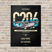 Thumbnail for Cessna 206 Stationair vertical canvas print - no frame - black background