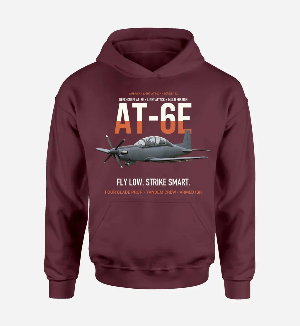 AT-6E WOLVERINE design on dark red hoodie single side