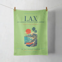 Thumbnail for Los Angeles International Airport (LAX) design on light green towel