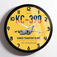 Thumbnail for Embraer KC-390 Millennium design on yellow framed wall clock