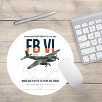 Thumbnail for de Havilland Mosquito FB VI design on white round mouse pad