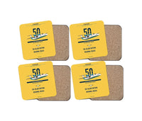 Thumbnail for Fokker 50 design on yellow 4 pieces set coaster