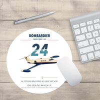 Thumbnail for Bombardier Learjet 24 design on white round mouse pad