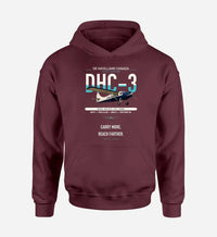 Thumbnail for DHC-3 Otter design on dark red double-side hoodie, single-side print