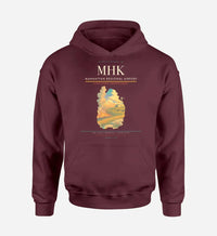 Thumbnail for Manhattan Regional Airport (MHK) design on dark red hoodie single-side print
