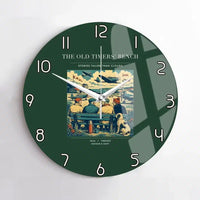 Thumbnail for VINTAGE G4140 - The Old Timers' Bench - Designed Wall Clocks design on darkgreen no-frame