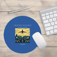 Thumbnail for VINTAGE G4303 - The Runway Light River - Designed Mouse Pads design on blue round