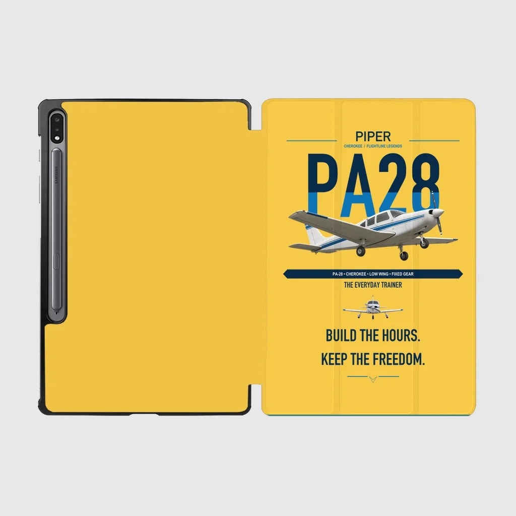 Piper PA-28 Cherokee design on yellow samsung tablet tablet case