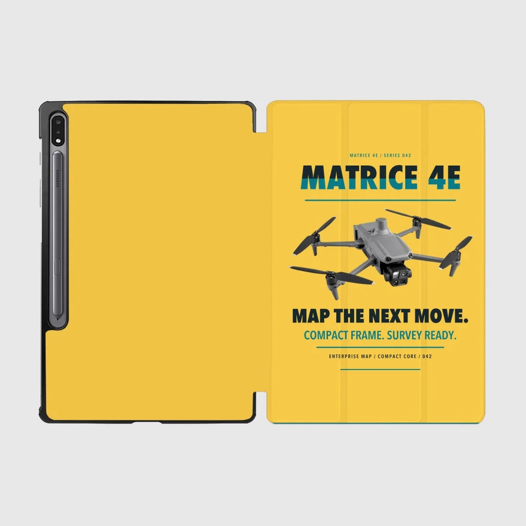 DJI Matrice 4E design on yellow samsung tablet tablet case