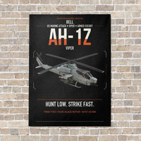Thumbnail for Bell AH-1Z Viper vertical canvas print - no frame - black background