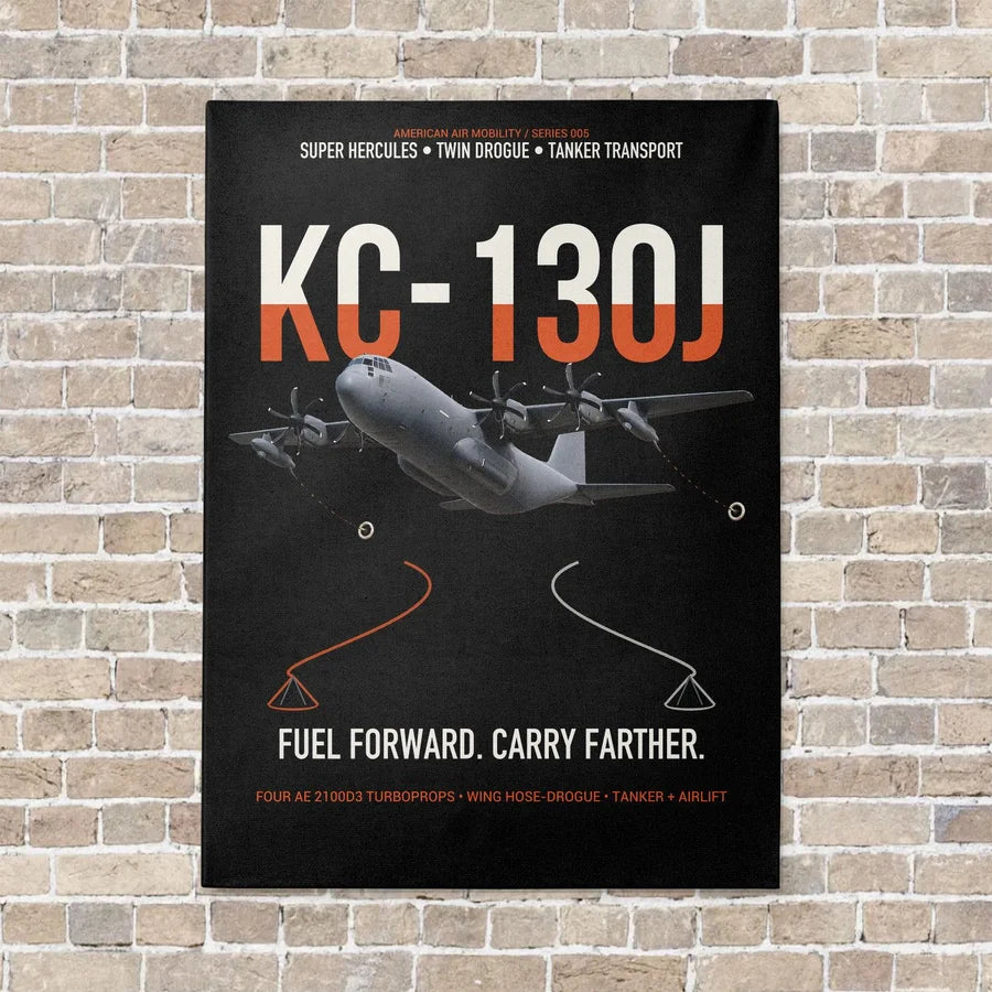 KC-130J SUPER HERCULES vertical canvas print - no frame - black background
