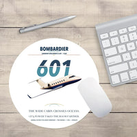 Thumbnail for Bombardier Challenger 601 design on white round mouse pad