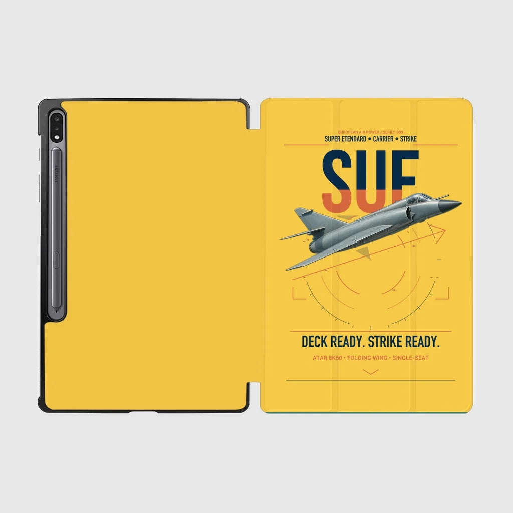 Dassault Super Étendard design on yellow samsung tablet tablet case