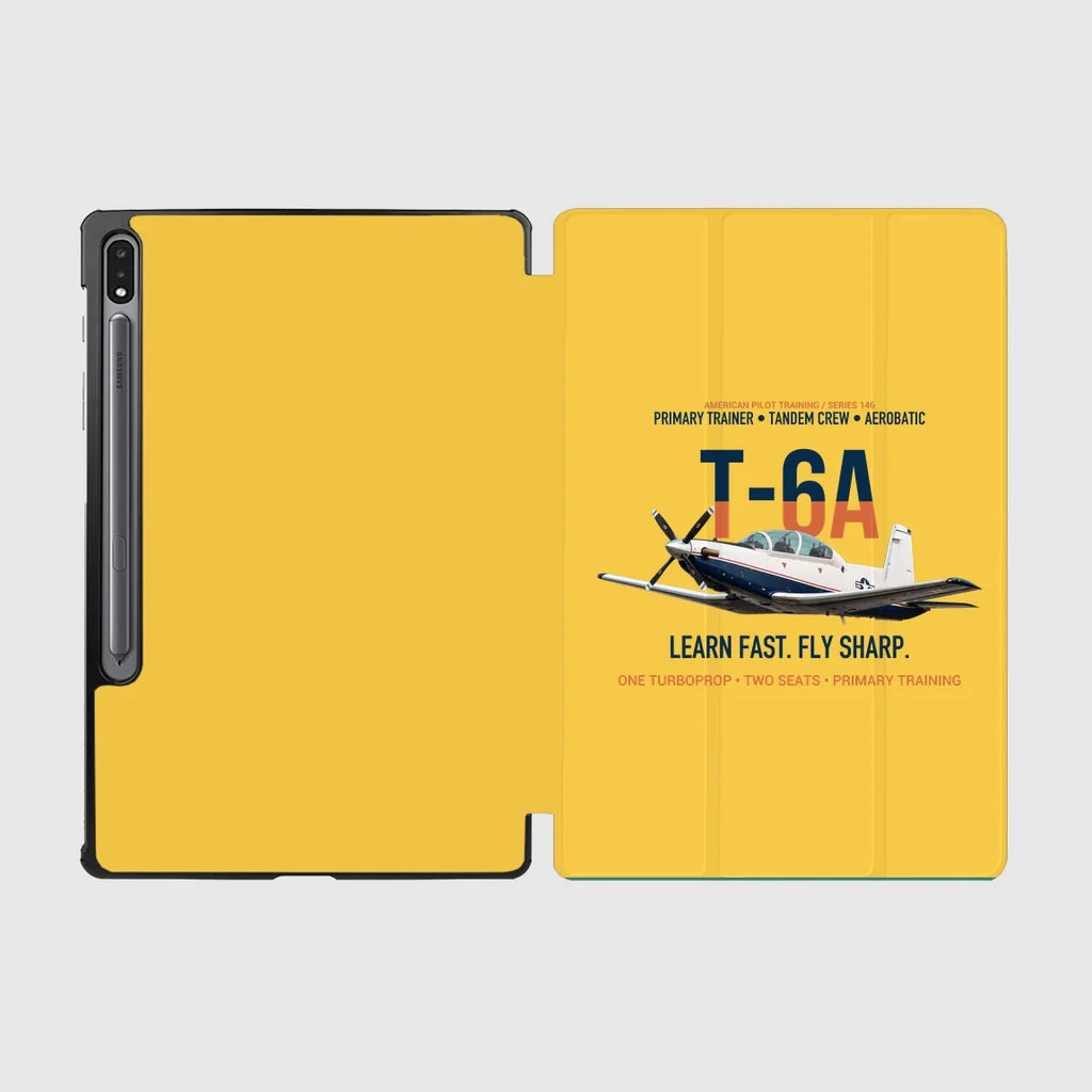 T-6A Texan II Train The Next Generation design on yellow samsung tablet tablet case