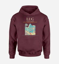 Thumbnail for Lugano Airport (LUG) design on dark red hoodie single-side print